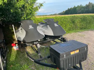 2014 and 2019 yamaha waverunners vx with covers and double trailer. Will need to double check hours,...