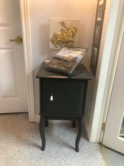 Hall or end table 11 inch wide 11 inch deep 36 inch high with storage drawer