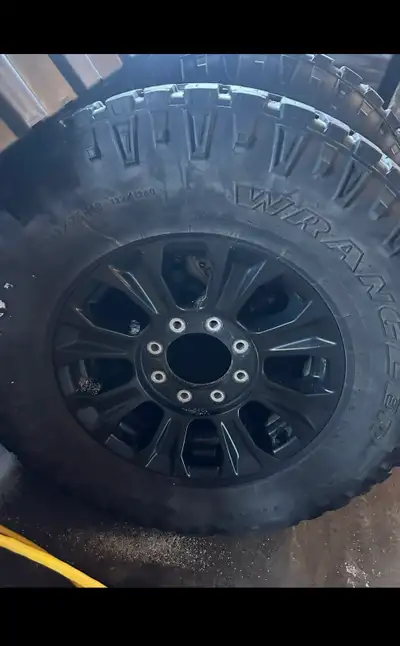 Set of 4 OEM wheels and tires removed from my 2022 Ford F-350 Tremor at approximately 25,000 km. * O...