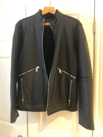 John Varvatos Leather Coat, View more