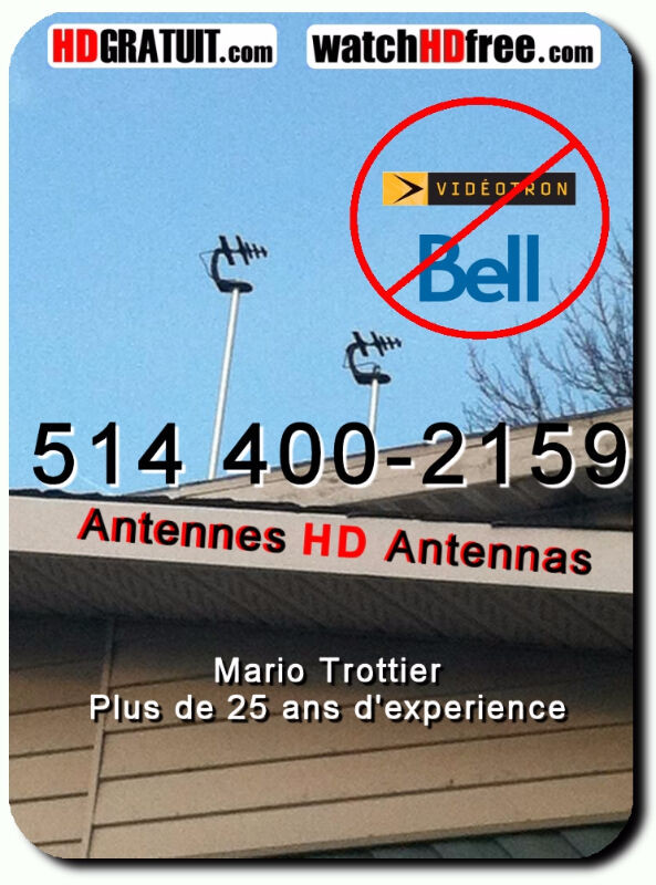 TELEVISION ANTENNA MONTREAL 514 4002159 Service 24/7 Appareils