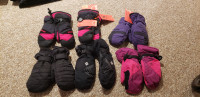 various youth, junior, kids ski mitts, some brand new never used
