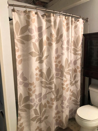 Fancy shower curtain and hooks