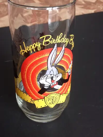 Looney Tunes Happy Birthday 50th Anniversary ~ Bugs Bunny  Glass, View more