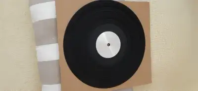 Original turntable rubber mats (slipmats) and a platter, View more