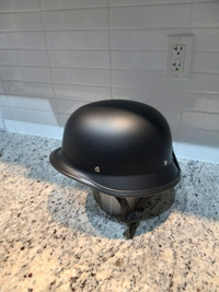 Matt Black German Army Style Open Face Helmet Size XL
