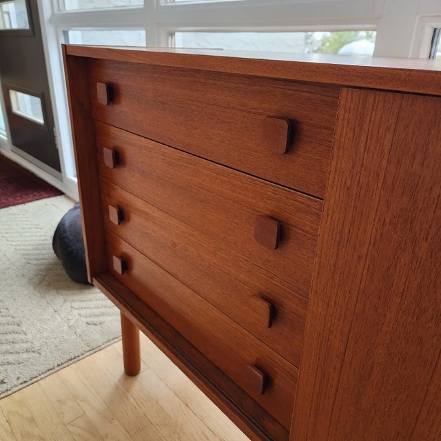 TEAK CREDENZA BY DOMINO OF DENMARK. FULLY RESTORED Hutches & Display