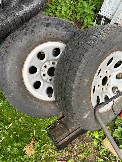 265/70r17 all season tires Rims are in good shape not rusted. Tires are good for another few seasons
