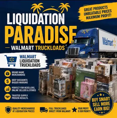 WALMART LIQUIDATION TRUCKLOADS/pallets FOR SALE! Welcome to LIQUIDATION PARADISE Looking for invento...