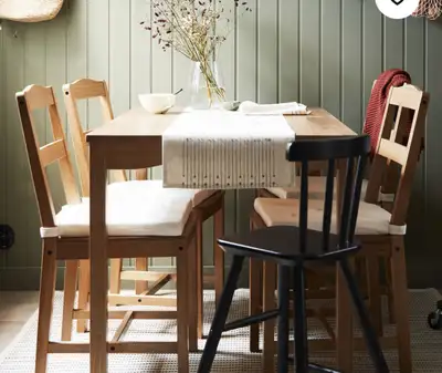 dining table +  4 chairs  + 4 chair cushion Beige, View more