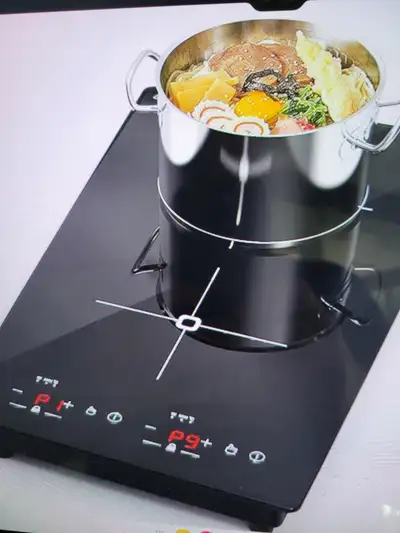 VBGK Table de cuisson à double induction, table de cuisson à induction portable de 30,5 cm avec 2 br...