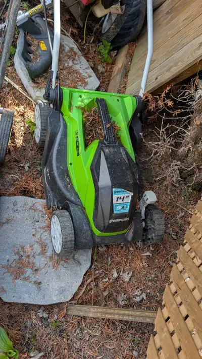Greenworks 14” Electric Lawn Mower – As Is – $40, View more