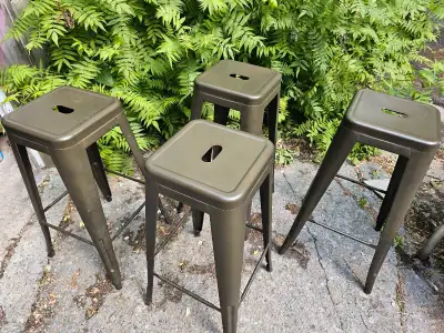 Tabouret métalliques lot de 4x, View more