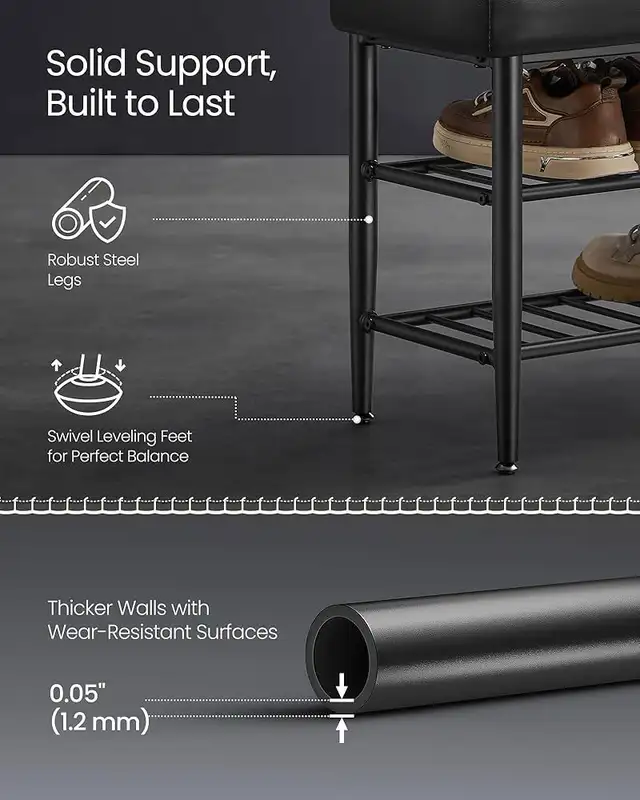 Shoe Bench, Storage Bench, Shoe Rack Bench Entryway, Synthetic L in Storage & Organization in Markham / York Region - Image 7