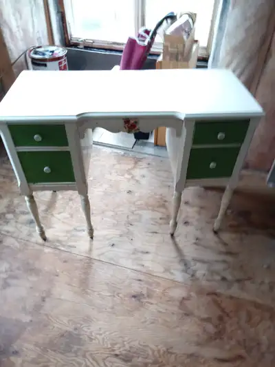 Vintage green dresser on wheels, View more