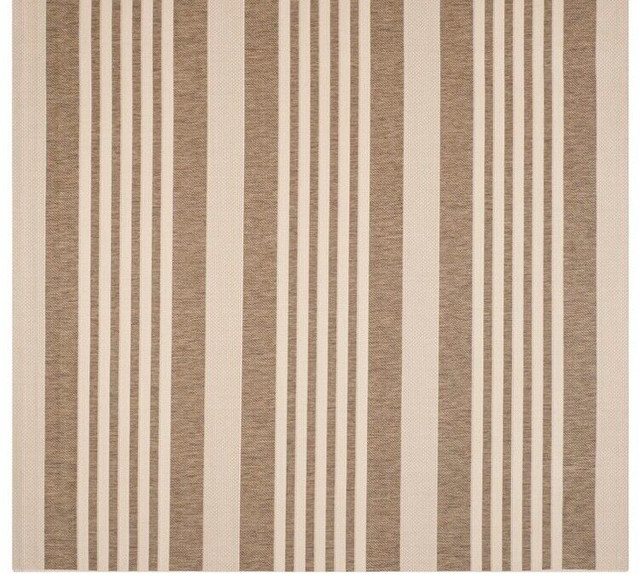 Brand New Outdoor Rug  - Size 6’7” x 9’6” - Brown/Bone Stripes in Outdoor Décor in City of Toronto - Image 3