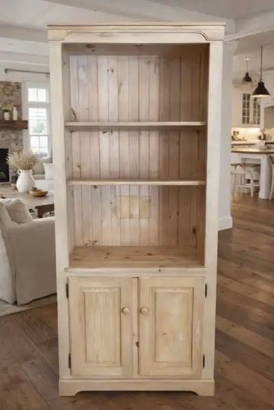 Free Delivery! VNTG Solid Pine Wood Primitive Farmhouse Hutch Ca, View more