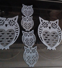 Owl Coasters & Trivet Set