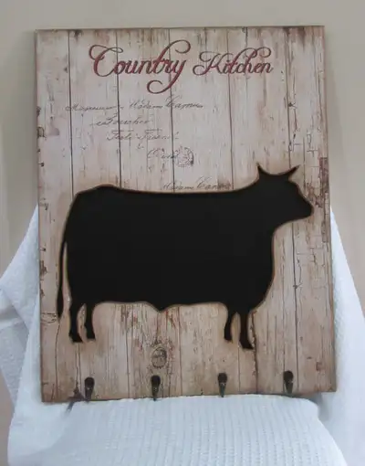 Very Large  wooden picture with  Hooks " Country Kitchen ", View more