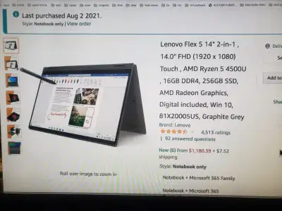 Lenovo Flex 5 14" 2-in-1 ,  (1920 x 1080) Touch Windows 11, View more