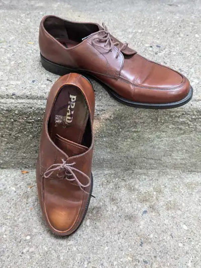 Fine NEW Prada Men's Size 9.5 Italian Leather Oxford Shoes!, View more