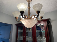 Chandelier vintage  gold and white bulbsbulbs holders elegant