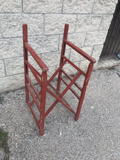 PARKER PICKERS - This is a wooden stand that folds easily. Overall when open, it is 31" tall x 17" x...