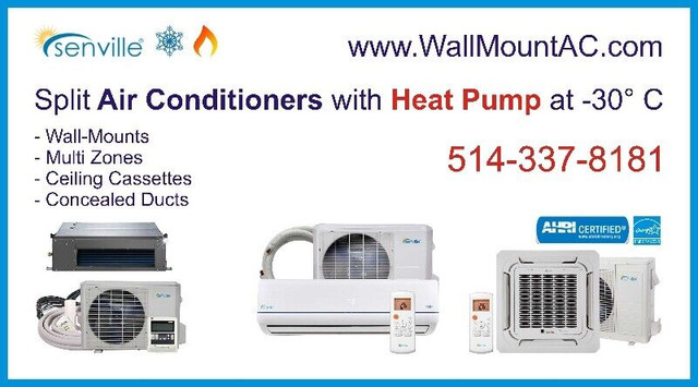 Heat Pump (-30°C) with A/C Wall-Mount Split Wi-Fi SEER 20- 25 in Heating, Cooling & Air in Grande Prairie