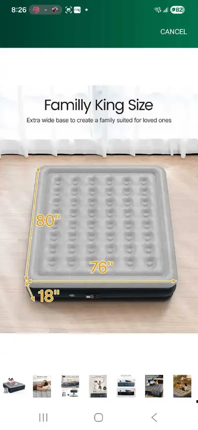 IDOO Air Mattress Queen with Built in Pump, 18" Comfort Inflatable Mattress, 3 Mins Inflation/Deflat...
