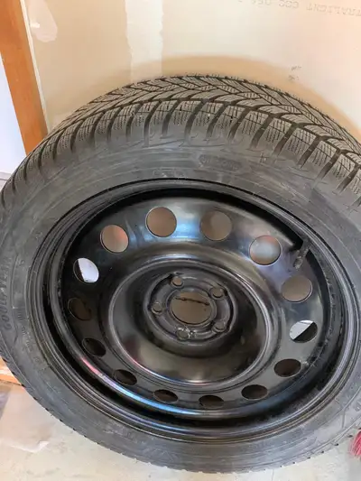 Selling one used Goodyear winter tire suitable for EV as well, size 265/65R18x 4 tires, mounted on a...