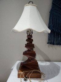 Beautiful hand crafted wooden lamp