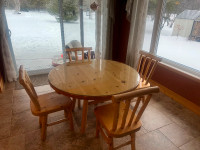 Rustic knotty white pine table and chairs