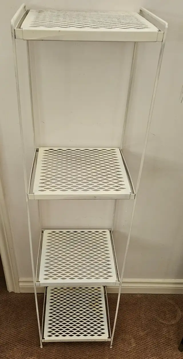MCM WHITE 4 TIER SHELF MESH RETRO DISPLAY PLANT STAND BOOK SHELF in Bookcases & Shelving Units in City of Toronto - Image 4