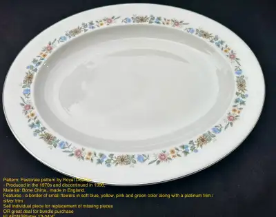 Pattern: Pastorale pattern by Royal Doulton - Produced in the 1970s and discontinued in 1990, Materi...