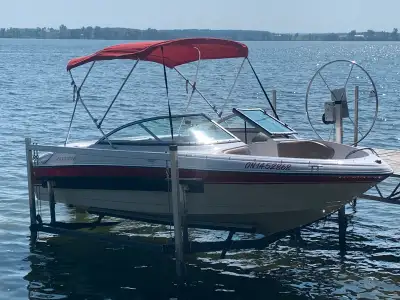 Very low hours of use. Motor is excellent condition. Trailer only used to launch. Needs new cockpit...