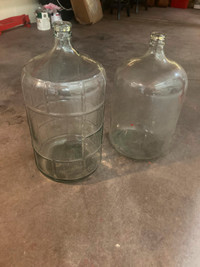 Large antique glass bottles