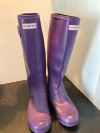 Hunter Boots - purple size 7