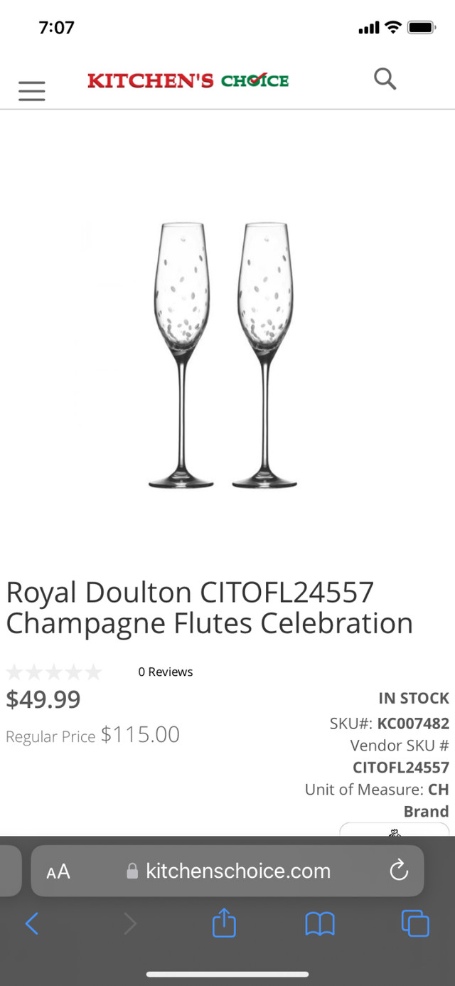Royal Doulton celebration champagne flutes brand new in box. in Arts & Collectibles in Kitchener / Waterloo - Image 3