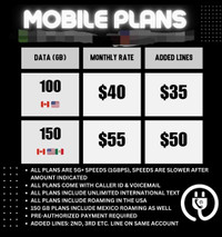 $40- 100GB CELL PHONE PLAN + $60- 3GBPS HOME INTERNET CHEAP DEAL