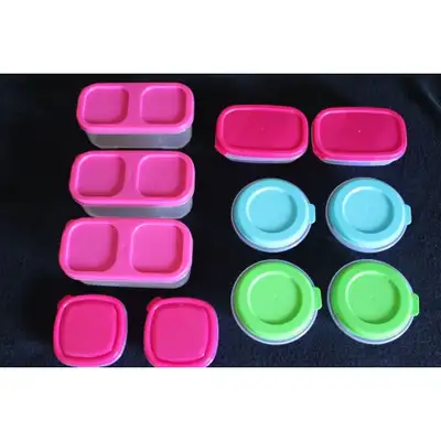 11 pcs Boxes Crisper Small Storage Freezer Boxes Clear Stackable Boxes Small Food Containers $10 OBO...
