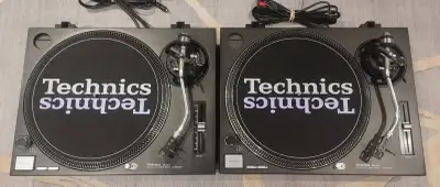 Technics SL-1200MK2 direct drive turntables with brand new technics slip mats and new cartridges. $2...