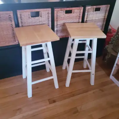 Wooden Counter Height Stools - Set of 2 , View more