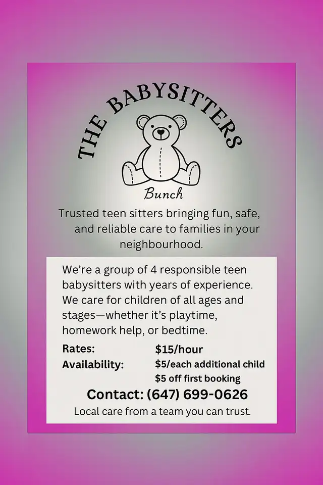 The babysitters bunch  in Child Care in City of Toronto - Image 3