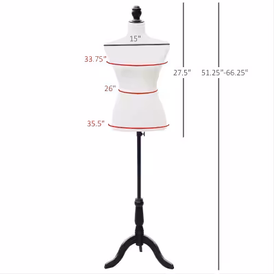 Female Fashion Mannequin Dress Form Torso Dressmaker Stand Clothing Display w/ Base (White) • Manneq...