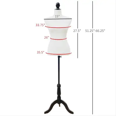 Female Fashion Mannequin Dress Form Torso Dressmaker Stand Clothing Display w/ Base (White) • Manneq...