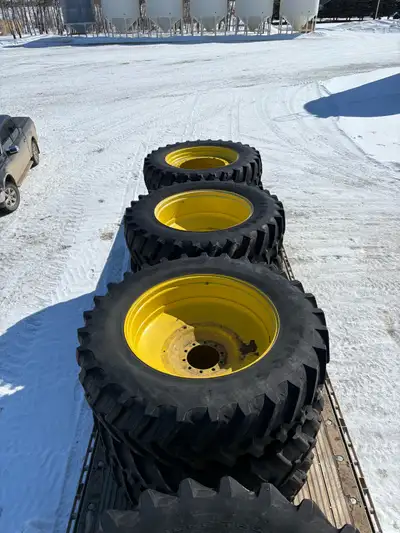 12- 520/85R46 Firestone tires and rims, came off of John Deere 9630. Take a good look and make an of...
