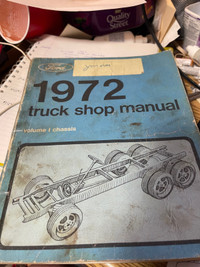 1972 FORD TRUCK FACTORY VOLUME 1 CHASSIS SHOP MANUAL #M1299