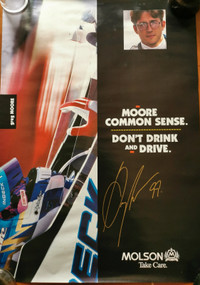 Greg Moore autographed poster