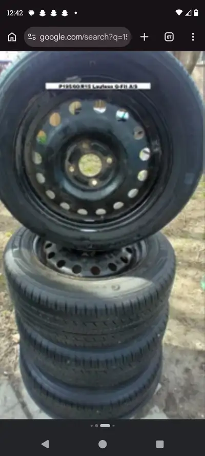 4 15"rims with tires full set for sale...gently used.