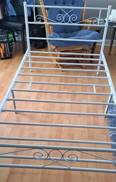 White Metal twin size Bed Frame, View more